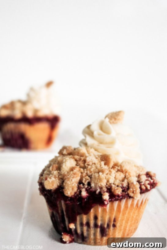 Blackberry Cobbler Cupcakes | TheCakeBlog.com