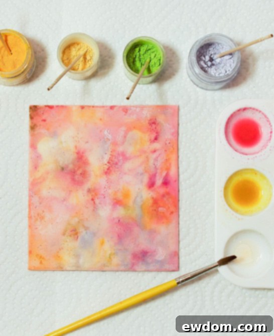 Drying Watercolor Painted Fondant for Cake Decorating