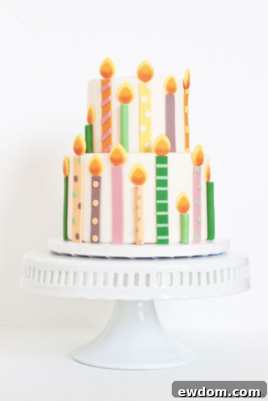 Assembling a DIY Birthday Candles Cake | Easy Fondant Decoration Steps