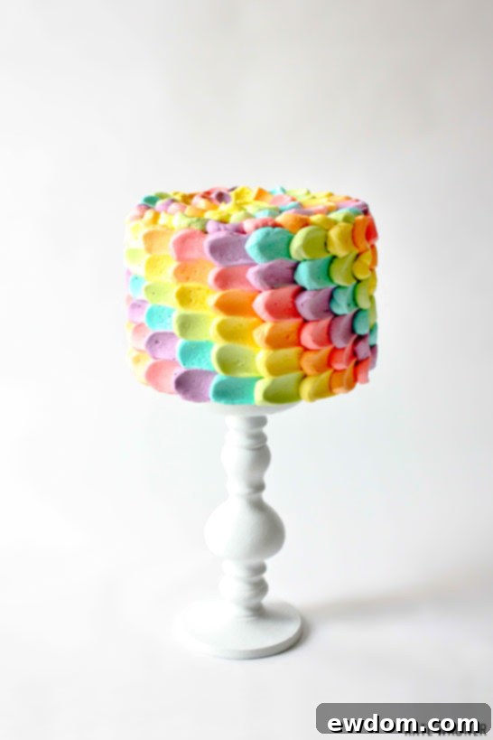 Homemade Rainbow Blossom Cake 4 DIY Rainbow Petal Cake | by Kate Wagner | TheCakeBlog.com