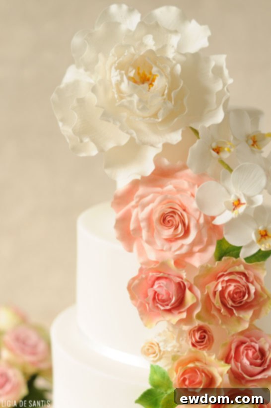 Peach & Mint Wedding Cake | by Ligia De Santis | TheCakeBlog.com