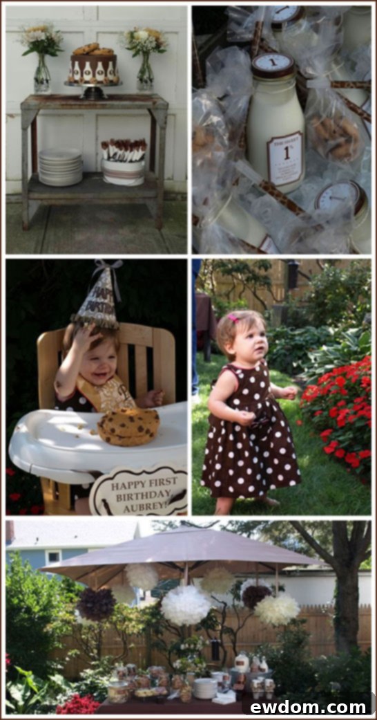 Cookies and Milk Themed First Birthday Decorations