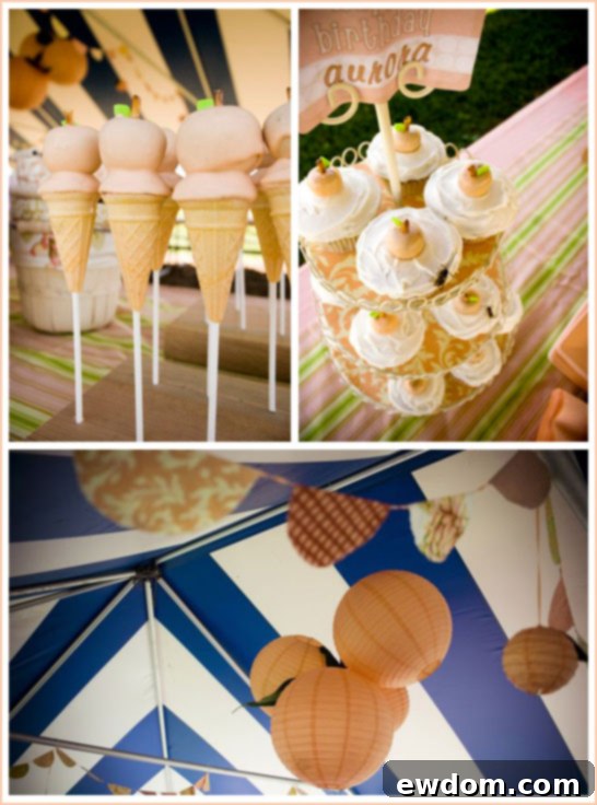 Peaches and Cream Birthday Party on Half Baked, thecakeblog.com