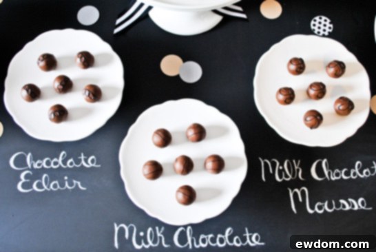 Milk Chocolate Mousse Truffle Godiva Truffle Flight | Truffle Tasting Party Inspiration | TheCakeBlog.com