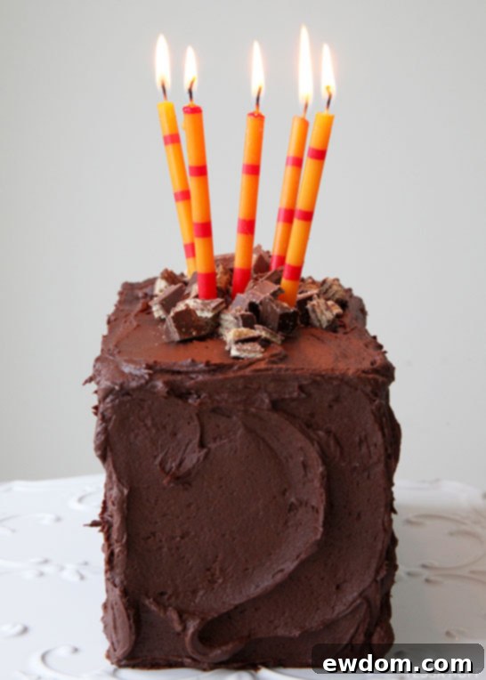 Ultimate Candy Bar Cake 3 Ultimate Candy Bar Cake Recipe | by Tessa Huff | TheCakeBlog.com