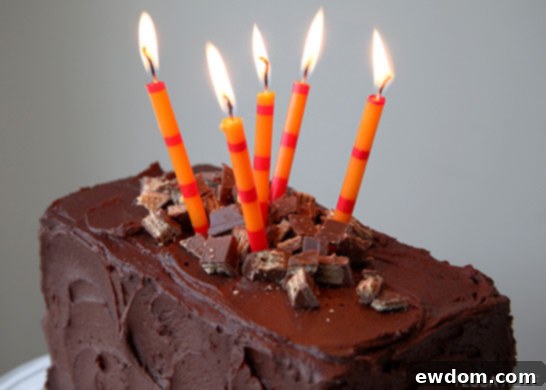 Ultimate Candy Bar Cake 4 Ultimate Candy Bar Cake Recipe | by Tessa Huff | TheCakeBlog.com