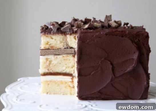 Ultimate Candy Bar Cake 5 Ultimate Candy Bar Cake Recipe | by Tessa Huff | TheCakeBlog.com