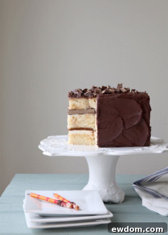 Ultimate Candy Bar Cake 7 Ultimate Candy Bar Cake Recipe | by Tessa Huff | TheCakeBlog.com