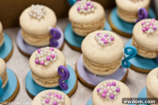 Adorable teacup-shaped macarons for the Alice in Wonderland party