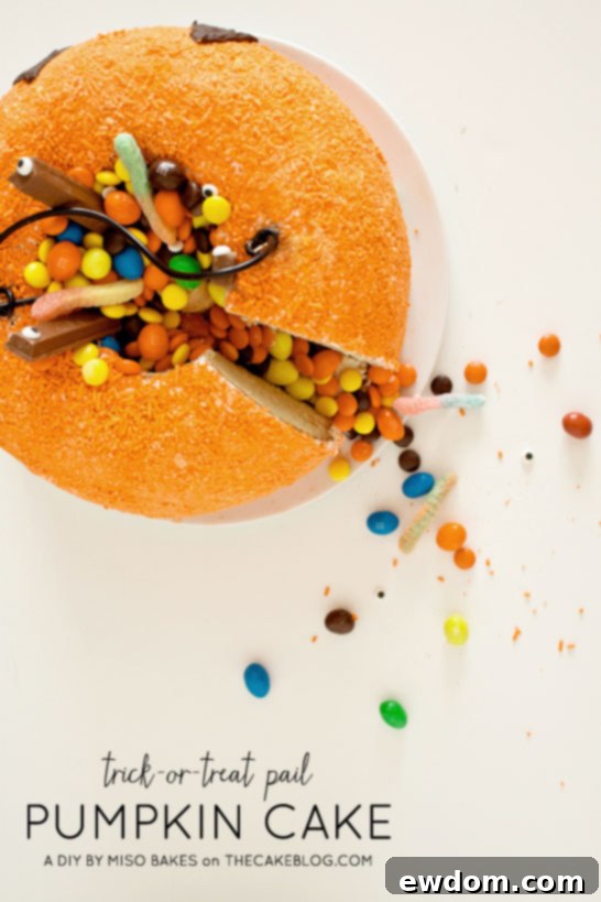 DIY Pumpkin Pinata Cake  |  by Miso Bakes  |  TheCakeBlog.com