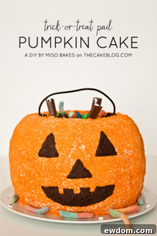 DIY Pumpkin Pinata Cake  |  by Miso Bakes  |  TheCakeBlog.com
