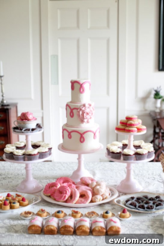 Pink Week Pink Ribbon Dessert Showcase 3 Victorian Downton Abbey Inspired Pink Dessert Table | Wild Orchid Baking Co