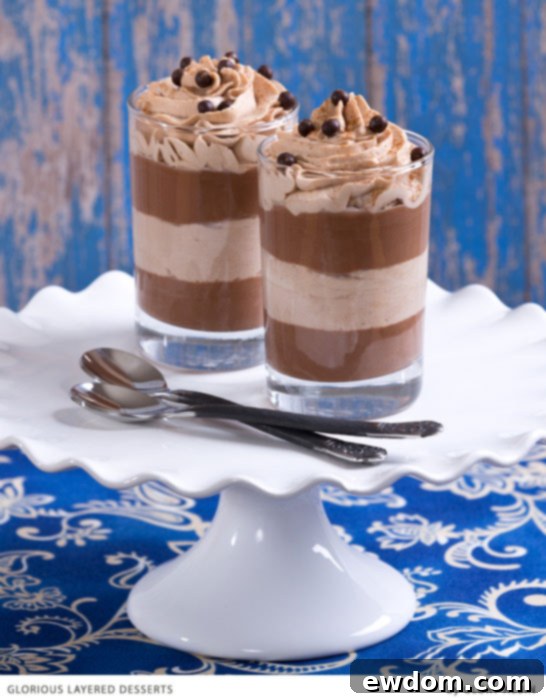 Chocolate and Nutella Cream Layered Dessert | via Glorious Layered Desserts by Glory Albin