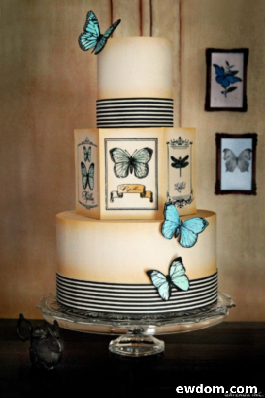Exquisite Vintage Butterfly Cake by Gateaux Inc.
