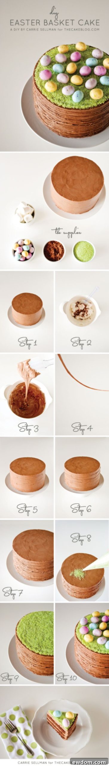 Basketweave Easter Cake 8 Step-by-Step Easter Basket Cake | a DIY by Carrie Sellman of TheCakeBlog.com