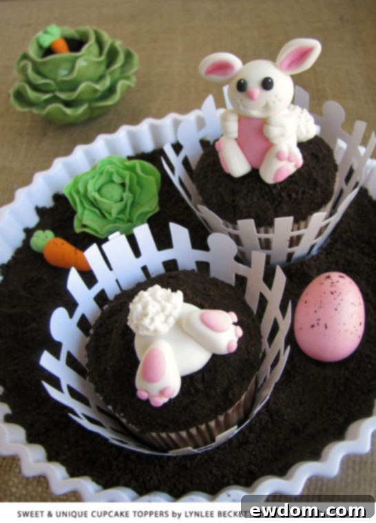 Create a Whimsical Easter Bunny Garden 2 Easter Bunny Garden | tutorial from Sweet & Unique Cupcake Toppers by Lynlee Beckett