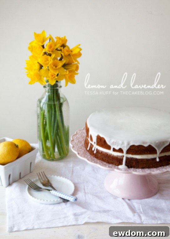 Bright and refreshing Lemon and Lavender Buttermilk Cake, perfect for spring
