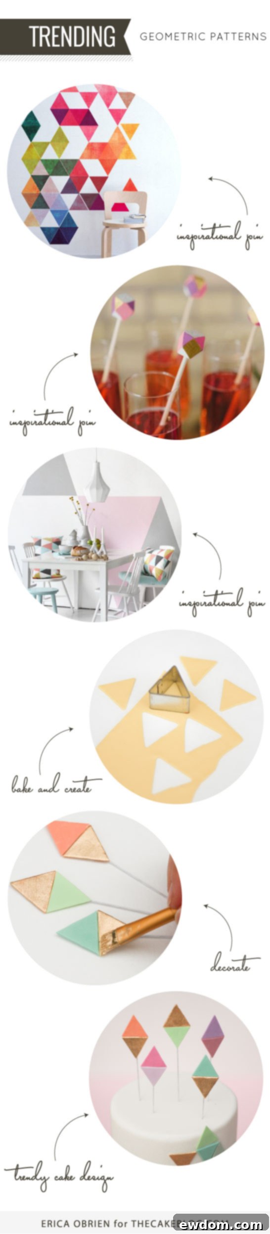 Stunning pastel geometric pattern cake by Erica O'Brien, showcasing modern cake design trends