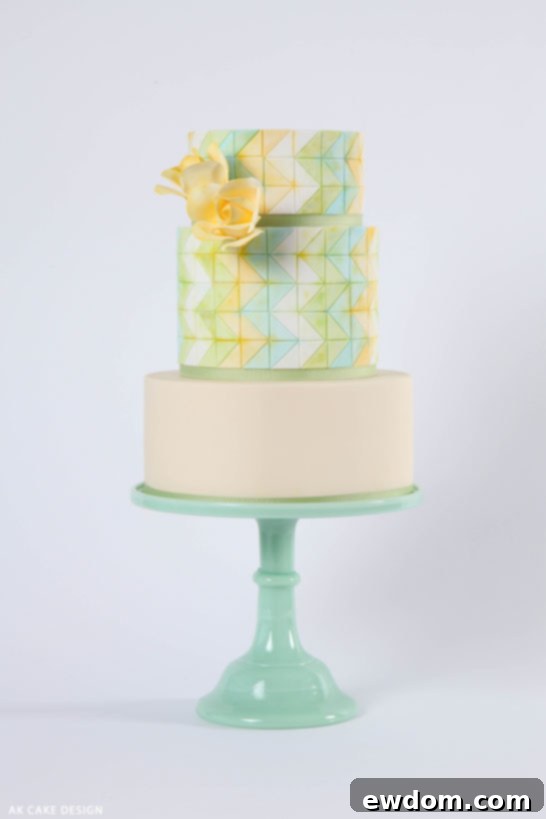 Pastel Zig Zag Cake, a modern chevron design by Allison Kelleher of AK Cake Design, featured on TheCakeBlog.com