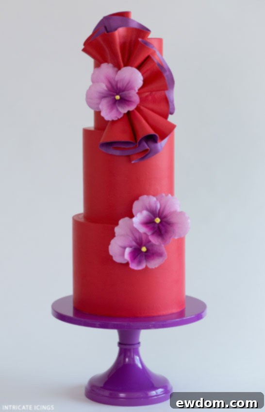 Dancing Violets | Bold Wedding Cake Inspiration | by Intricate Icings on TheCakeBlog.com