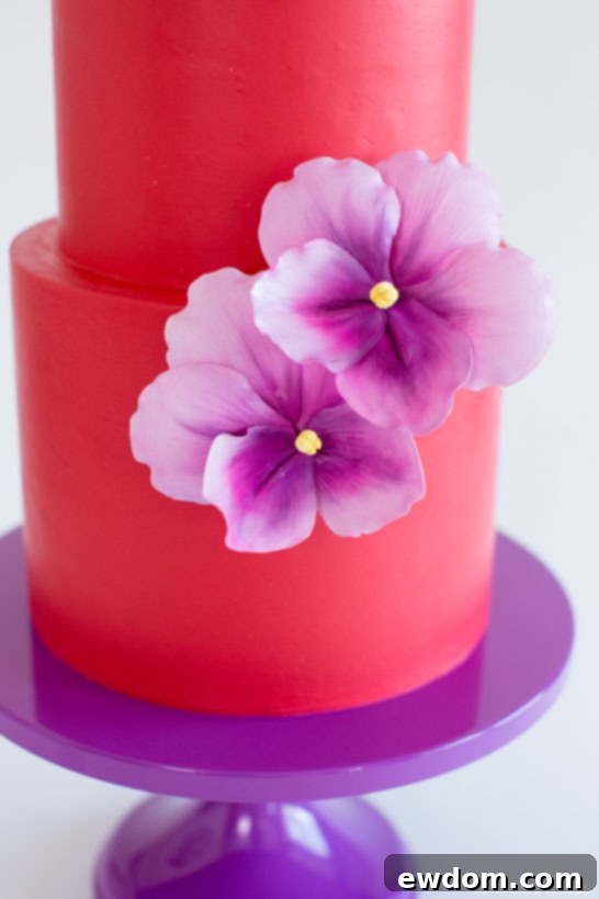 Dancing Violets | Bold Wedding Cake Inspiration | by Intricate Icings on TheCakeBlog.com