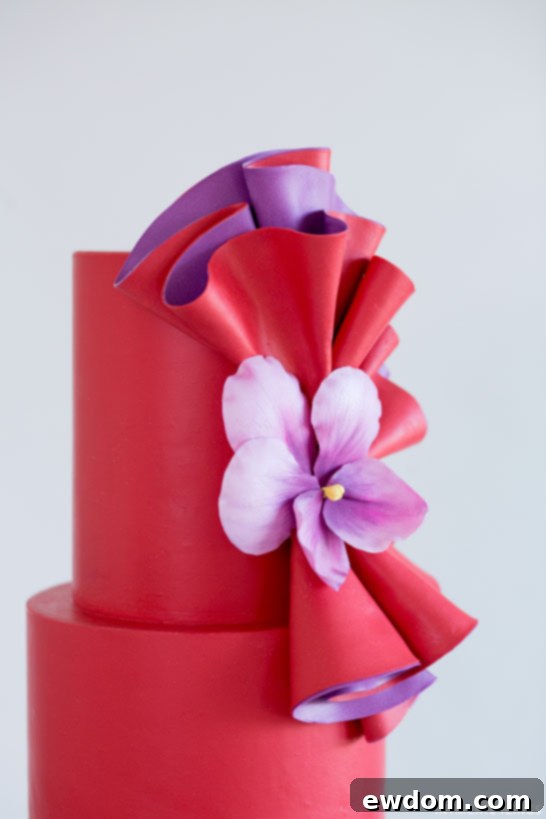 Dancing Violets | Bold Wedding Cake Inspiration | by Intricate Icings on TheCakeBlog.com