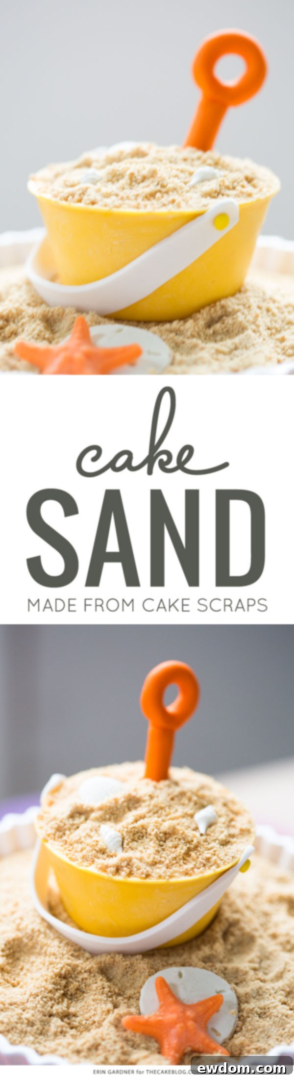 Make edible sand from cake | great for summer cakes | DIY Cake Tutorial by Erin Gardner for TheCakeBlog.com
