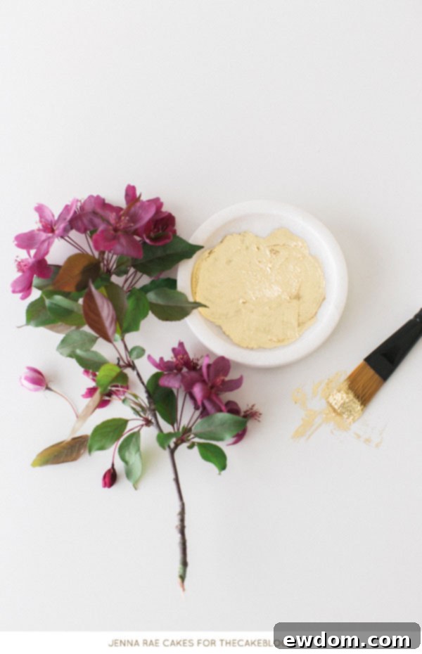 How to make a Gold Sequin Cake | Metallic Sequin Cake Tutorial | by Jenna Rae Cakes for TheCakeBlog.com