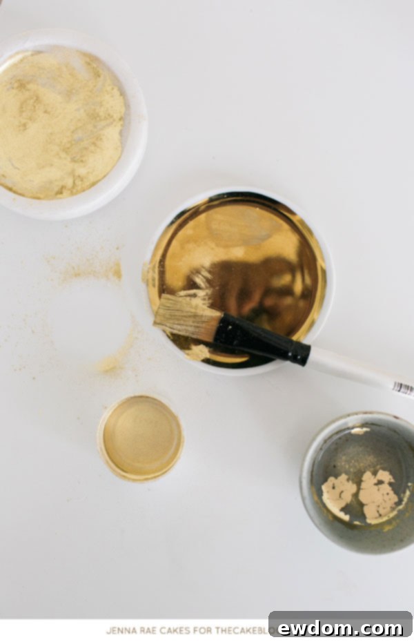 How to make a Gold Sequin Cake | Metallic Sequin Cake Tutorial | by Jenna Rae Cakes for TheCakeBlog.com