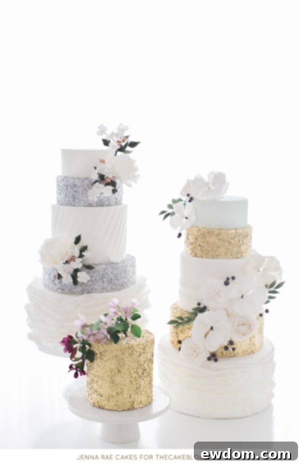 How to make a Gold Sequin Cake | Metallic Sequin Cake Tutorial | by Jenna Rae Cakes for TheCakeBlog.com