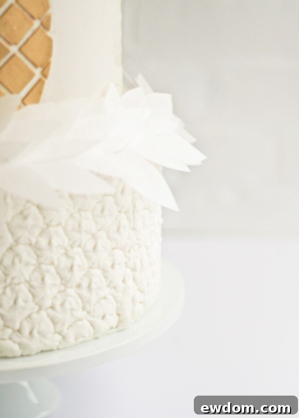 Hand-cut Gumpaste Pineapple Cutouts | Layered cake design elements | Erica O'Brien Cake Design