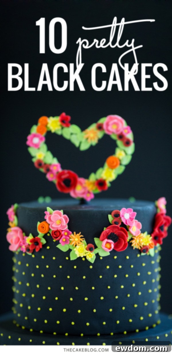 The Allure of Black Cakes: Wild Orchid Baking Company's Neon Floral Design