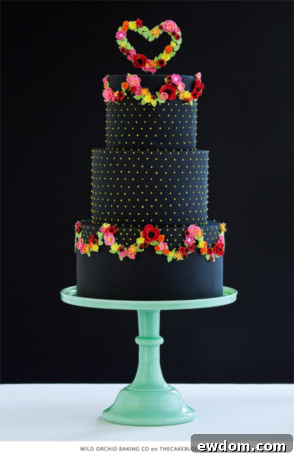 Wild Orchid Baking Company Black Cake with Neon Accents