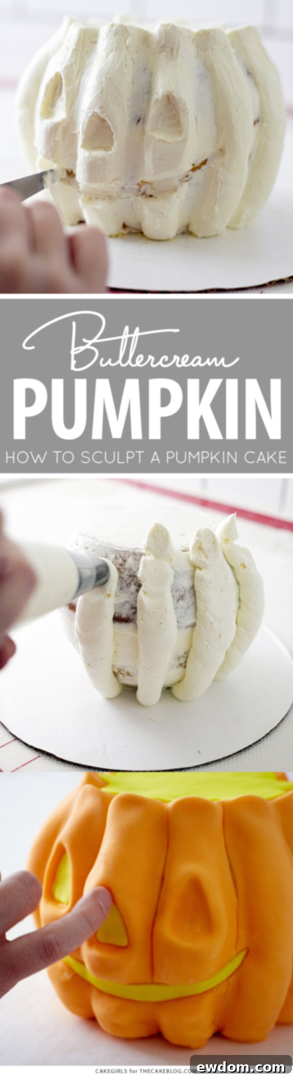Captivating 3D Pumpkin Shaped Cake for Halloween Parties