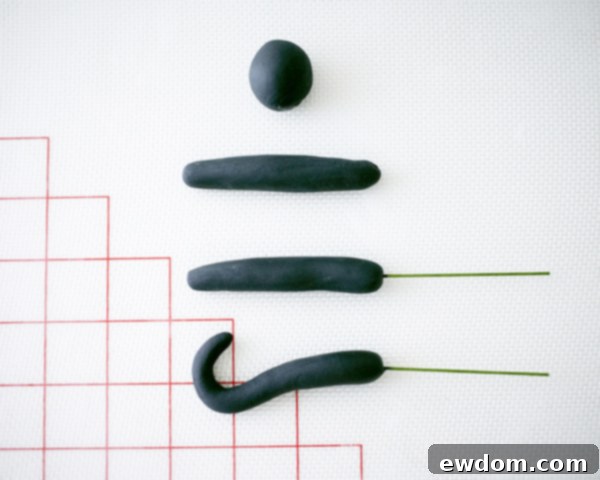 How to Create a Fondant Cat Tail with Wire Support