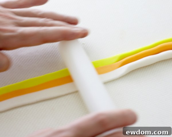 Making Fondant Candy Corn Decorations for Halloween Cake