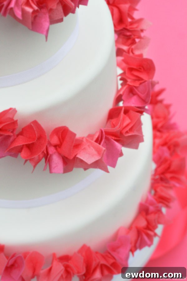 Delicious and beautiful: The finished Paper Garland Cake by Erica O'Brien - A Modern Cake Masterpiece