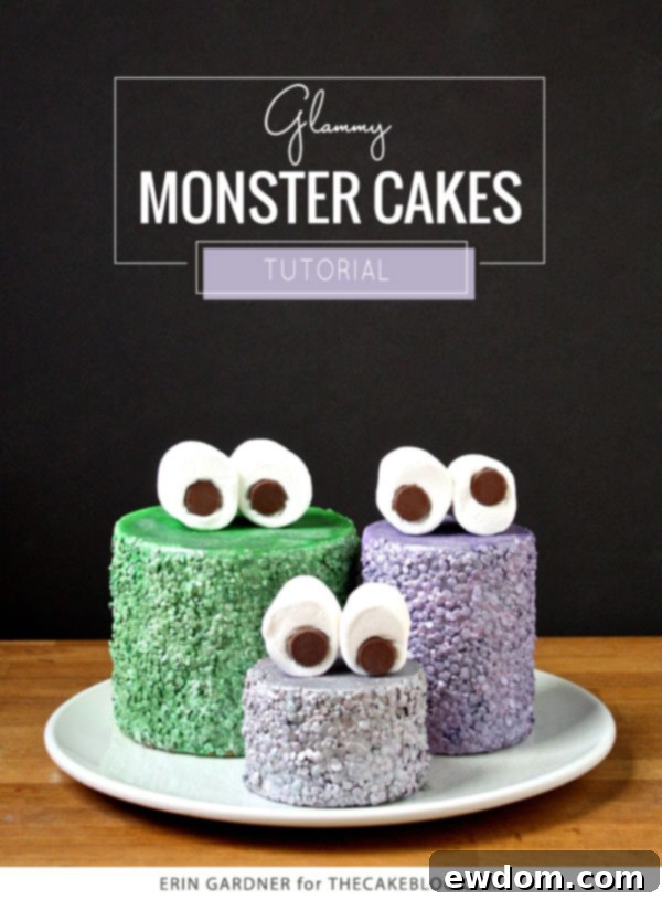 DIY Glammy Monster Cakes | Elevate Your Halloween Party with Spooky-Chic Confetti Cakes by Erin Gardner