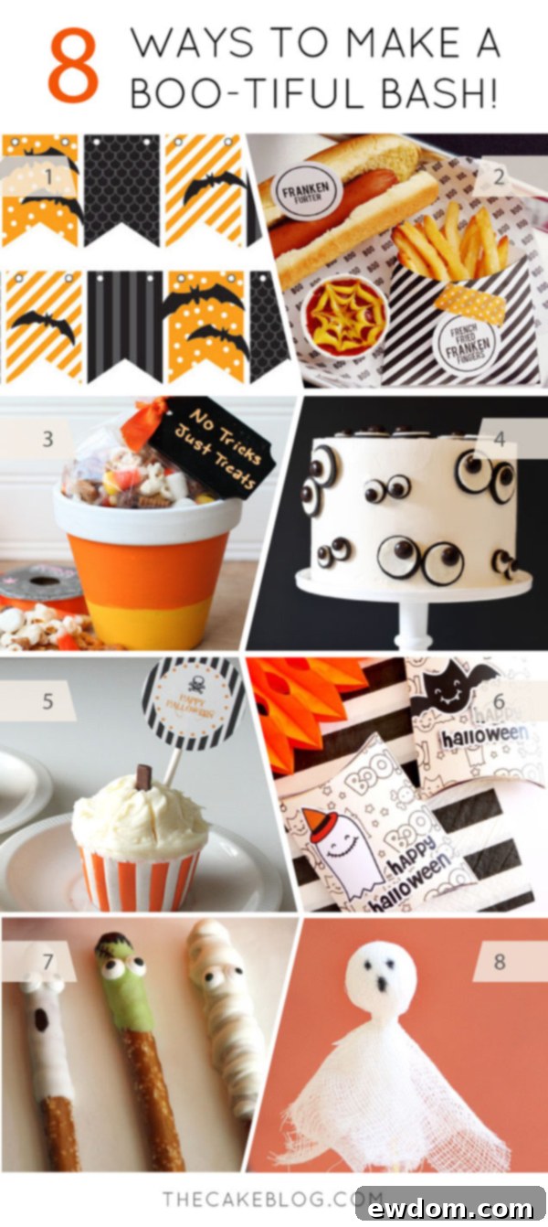 8 Creative Ways to Make a Boo-tiful Halloween Bash, featuring spooky decorations, treats, and party favors for a memorable celebration on TheCakeBlog.com