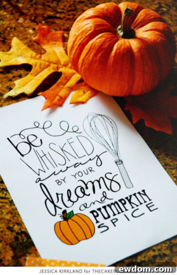 FREE Fall Kitchen Print | Inspirational Autumn Wall Art for TheCakeBlog.com