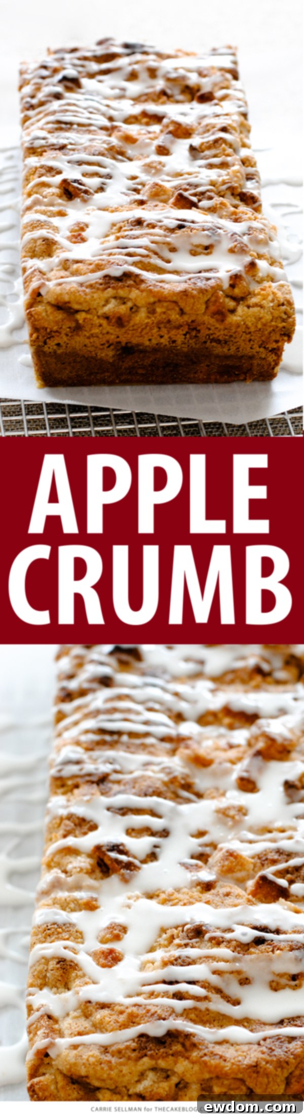 Delicious Apple Crumb Cake with generous chunks of fresh apple, warm cinnamon spice, and an irresistible double streusel topping – perfect for fall baking | Carrie Sellman for TheCakeBlog.com