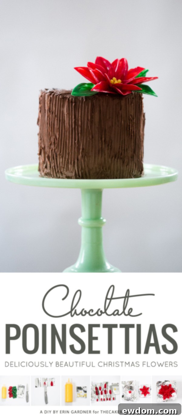 Stunning Chocolate Poinsettias: Craft Edible Holiday Flowers for Cakes and Cupcakes