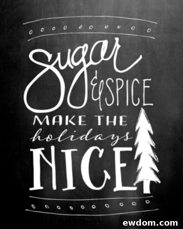 Decorate for the holidays with this free download | Sugar & Spice original artwork | by Jessica Kirkland for TheCakeBlog.com
