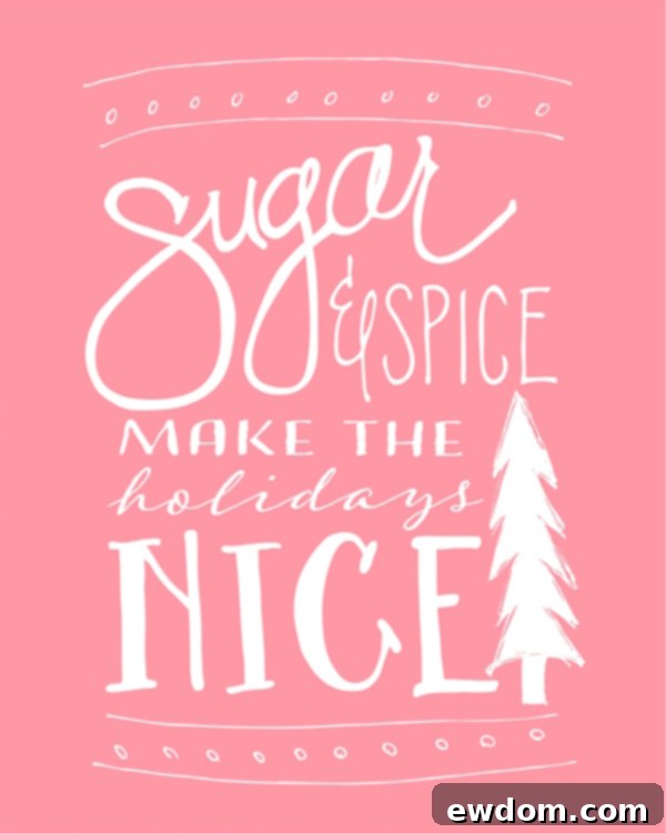 Decorate for the holidays with this free download | Sugar & Spice original artwork | by Jessica Kirkland for TheCakeBlog.com