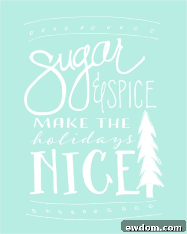 Decorate for the holidays with this free download | Sugar & Spice original artwork | by Jessica Kirkland for TheCakeBlog.com
