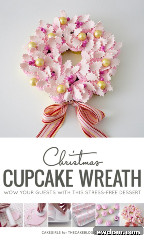 Christmas Cupcake Wreath | by Cakegirls for TheCakeBlog.com