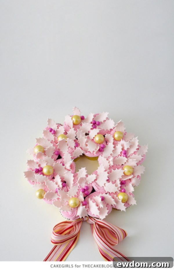 Embrace an easy Christmas with this delightful cupcake wreath | by Cakegirls