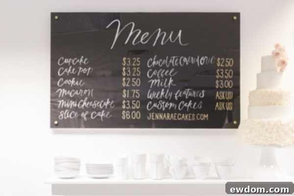 Jenna Rae Cakes Bakery Tour 14 Close-up of a beautifully arranged dessert display, possibly featuring cookies or small tarts, at Jenna Rae Cakes.