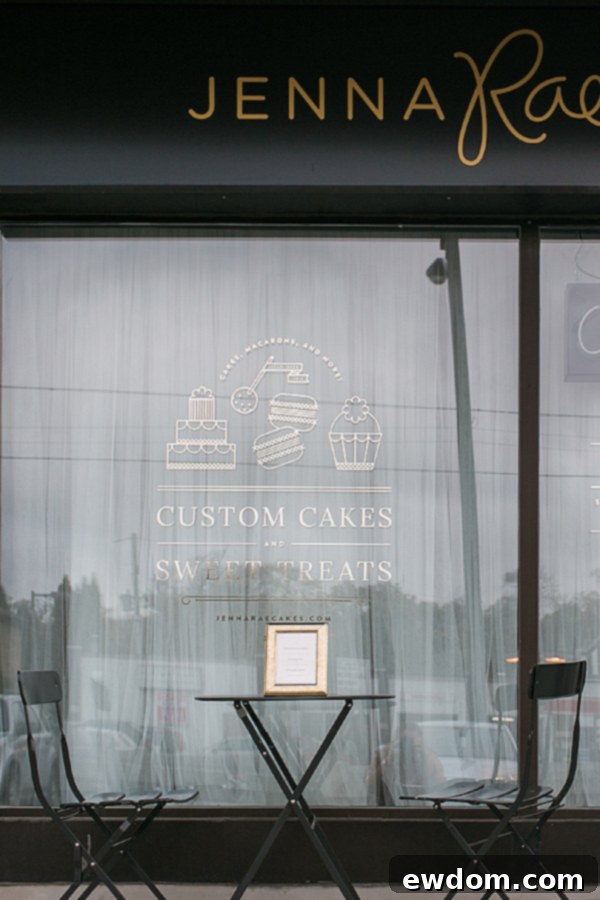 Jenna Rae Cakes Bakery Tour 23 A wide shot of the pristine and stylish interior of Jenna Rae Cakes, highlighting the welcoming atmosphere.