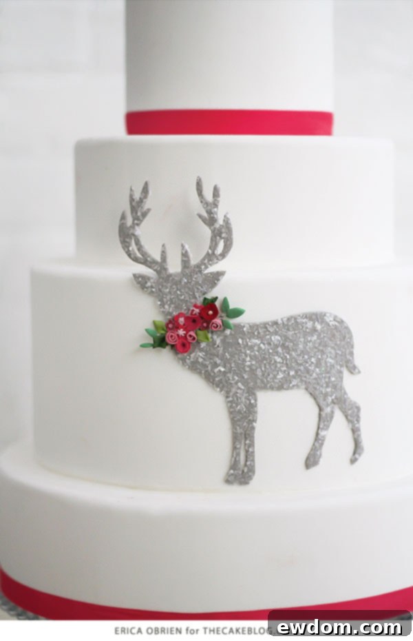 Inspiration for the Glittering Deer Silhouette Cake from Jones Design Company Print